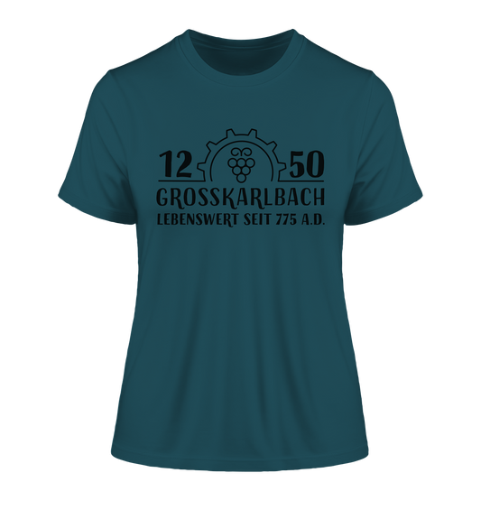 1250 Jahre Grosskarlbach Logo Schwarz - Fitted Ladies Organic Shirt