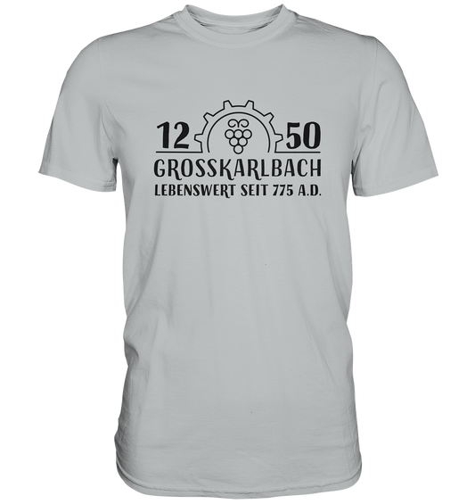 1250 Jahre Grosskarlbach Logo Schwarz - Premium Shirt