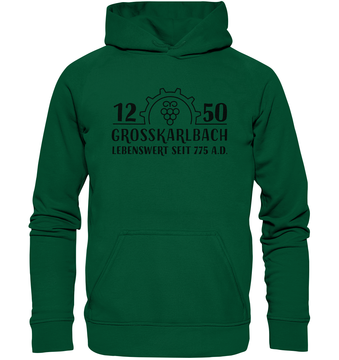 1250 Jahre Grosskarlbach Logo Schwarz  - Basic Unisex Hoodie