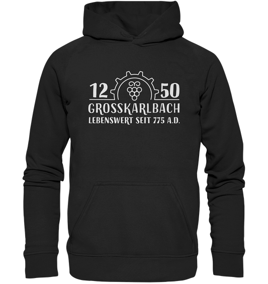 1250 Jahre Großkarlbach Logo Weiß - Basic Unisex Hoodie