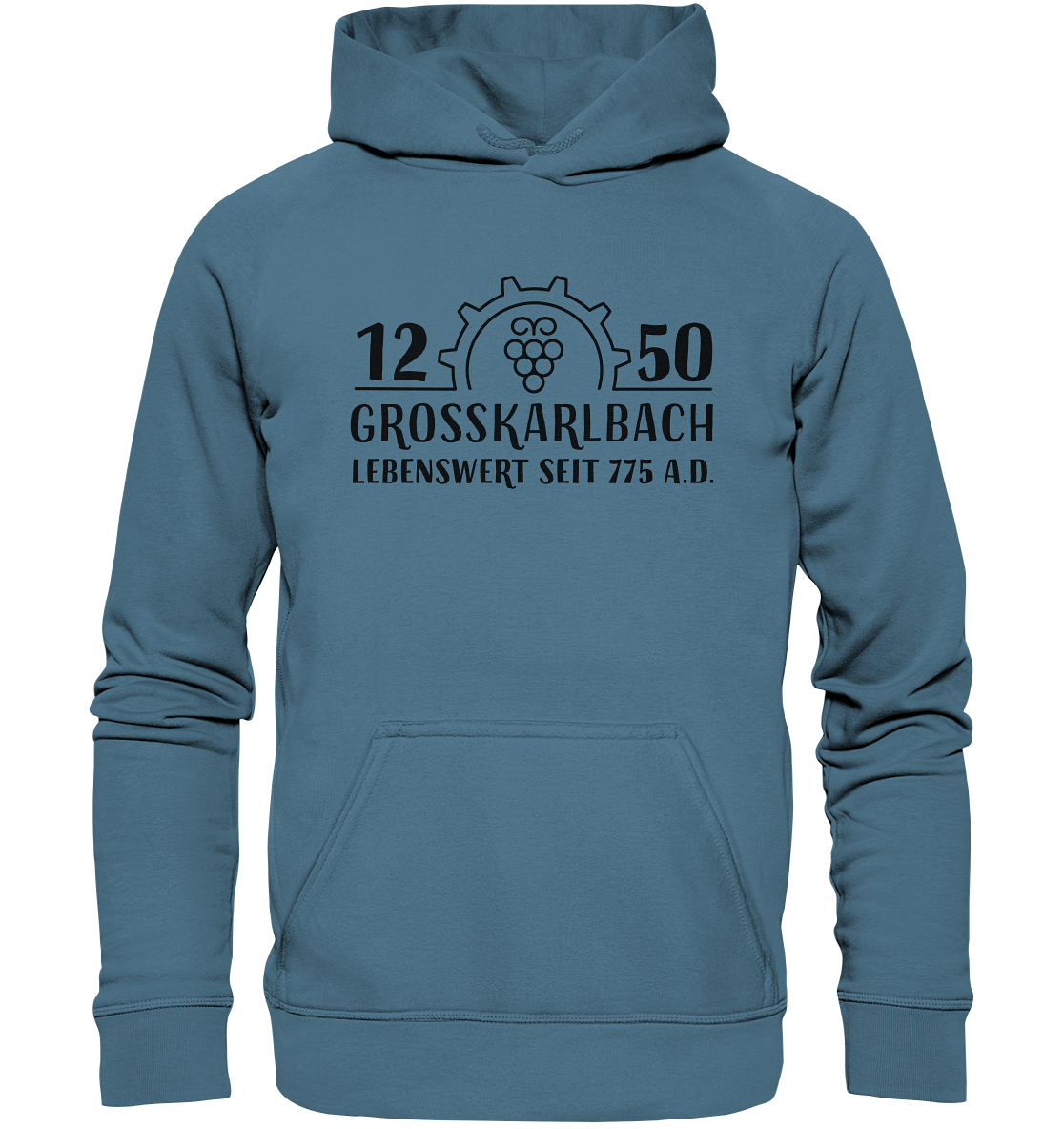1250 Jahre Grosskarlbach Logo Schwarz  - Basic Unisex Hoodie