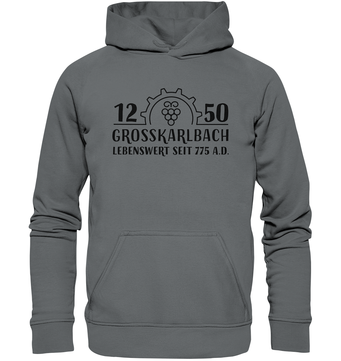 1250 Jahre Grosskarlbach Logo Schwarz  - Basic Unisex Hoodie