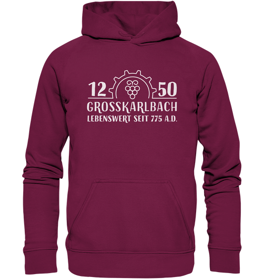 1250 Jahre Großkarlbach Logo Weiß - Basic Unisex Hoodie