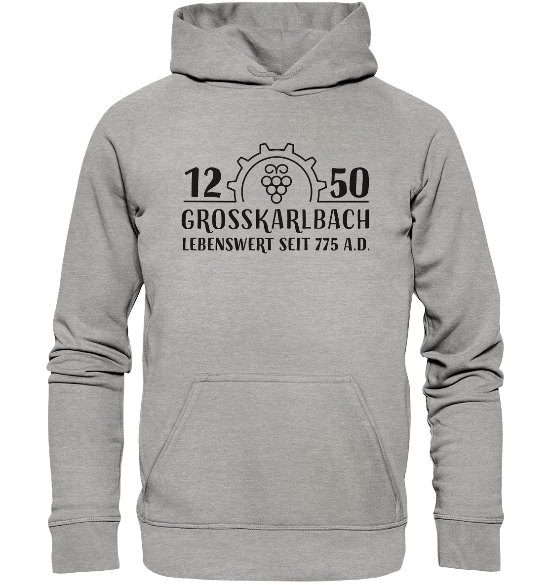 1250 Jahre Grosskarlbach Logo Schwarz  - Basic Unisex Hoodie