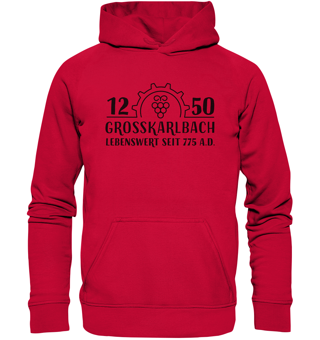 1250 Jahre Grosskarlbach Logo Schwarz  - Basic Unisex Hoodie