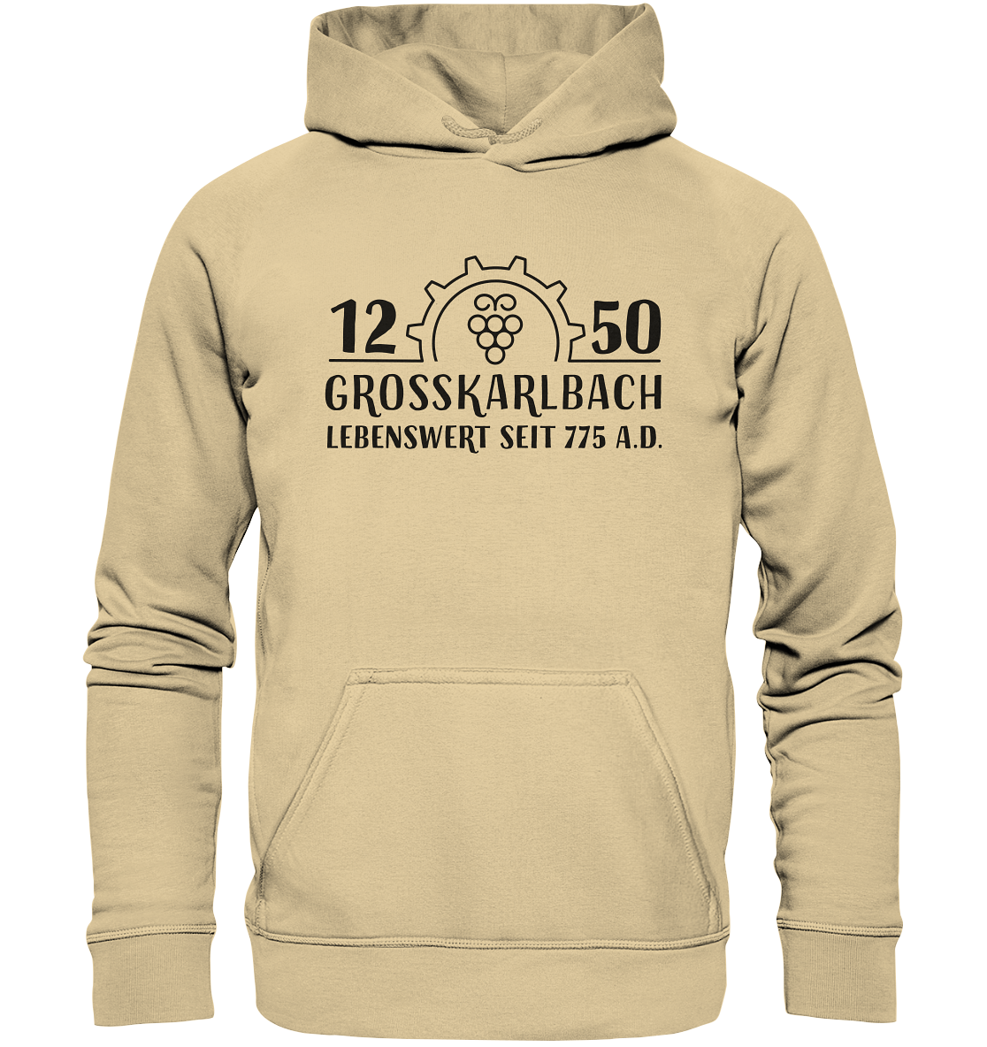 1250 Jahre Grosskarlbach Logo Schwarz  - Basic Unisex Hoodie