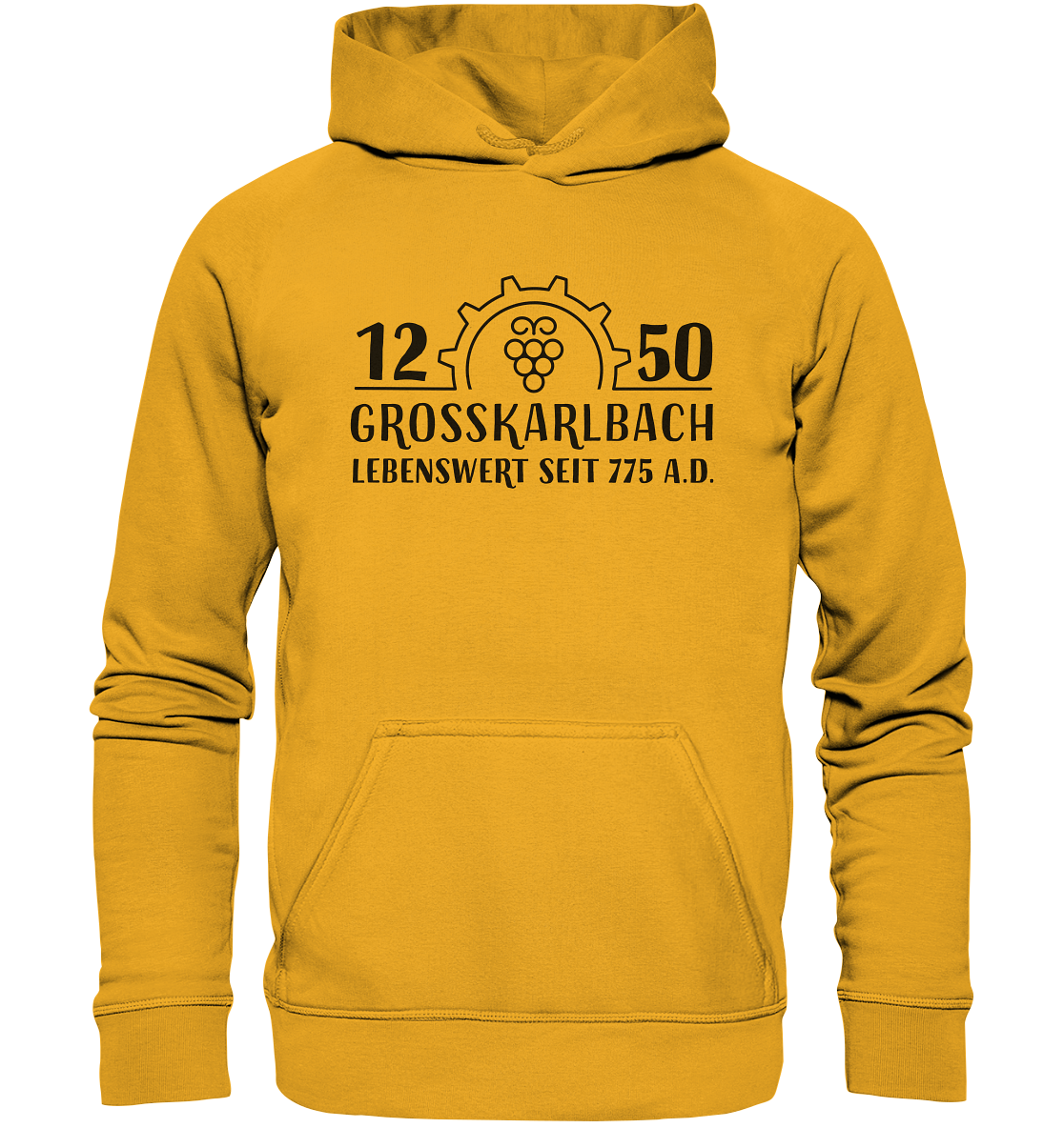 1250 Jahre Grosskarlbach Logo Schwarz  - Basic Unisex Hoodie