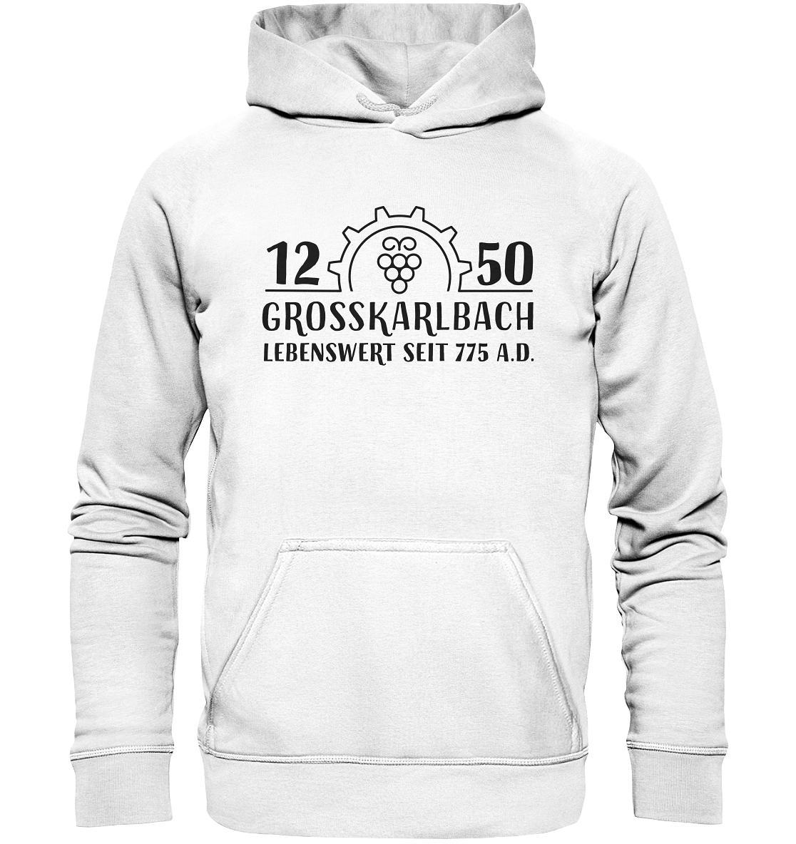 1250 Jahre Grosskarlbach Logo Schwarz  - Basic Unisex Hoodie