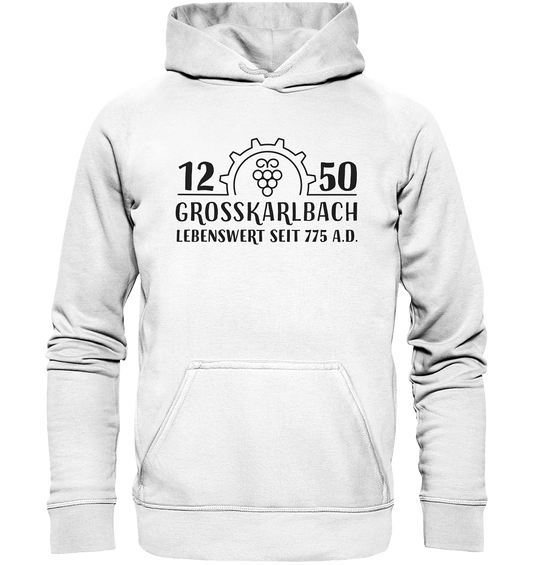 1250 Jahre Grosskarlbach Logo Schwarz  - Basic Unisex Hoodie