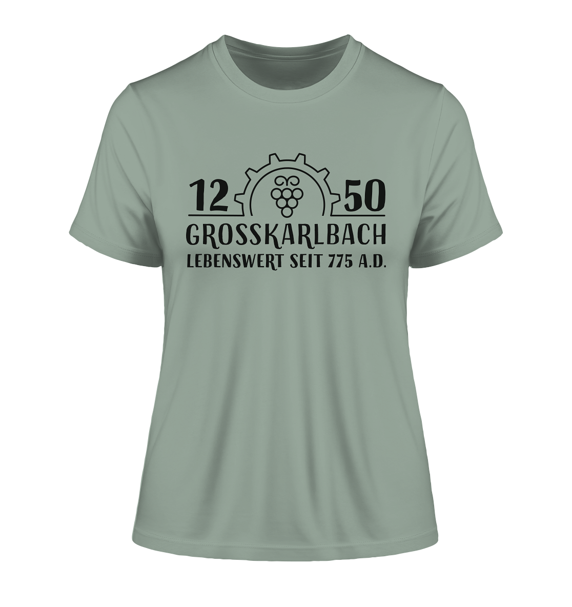 1250 Jahre Grosskarlbach Logo Schwarz  - Fitted Ladies Organic Shirt