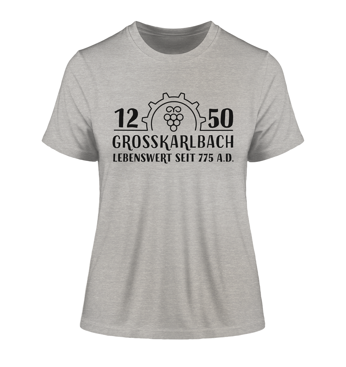 1250 Jahre Grosskarlbach Logo Schwarz  - Fitted Ladies Organic Shirt