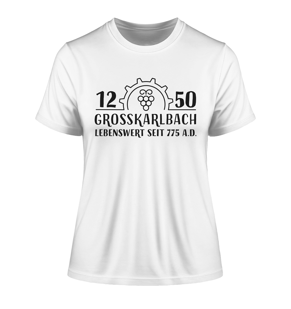 1250 Jahre Grosskarlbach Logo Schwarz  - Fitted Ladies Organic Shirt