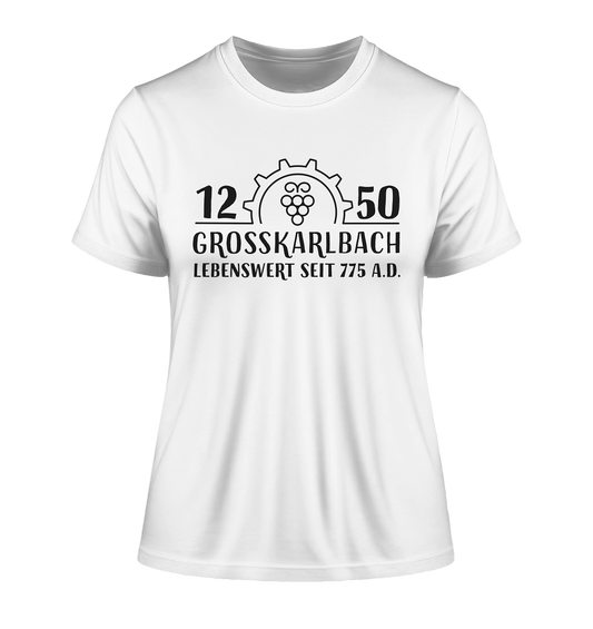 1250 Jahre Grosskarlbach Logo Schwarz  - Fitted Ladies Organic Shirt