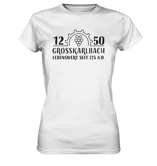 1250 Jahre Grosskarlbach Logo Schwarz  - Ladies Premium Shirt