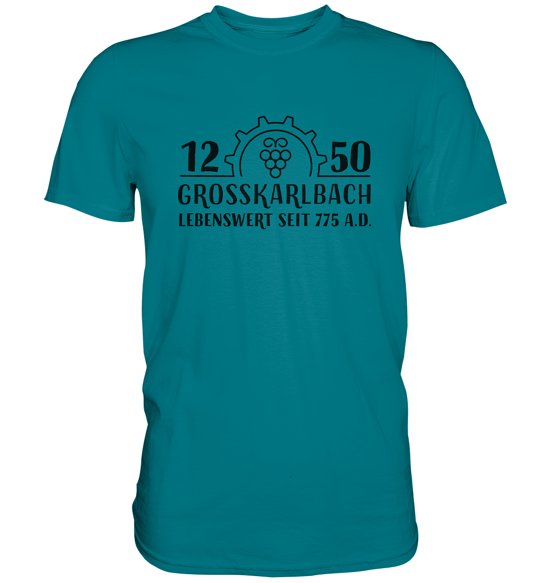 1250 Jahre Grosskarlbach Logo Schwarz  - Premium Shirt