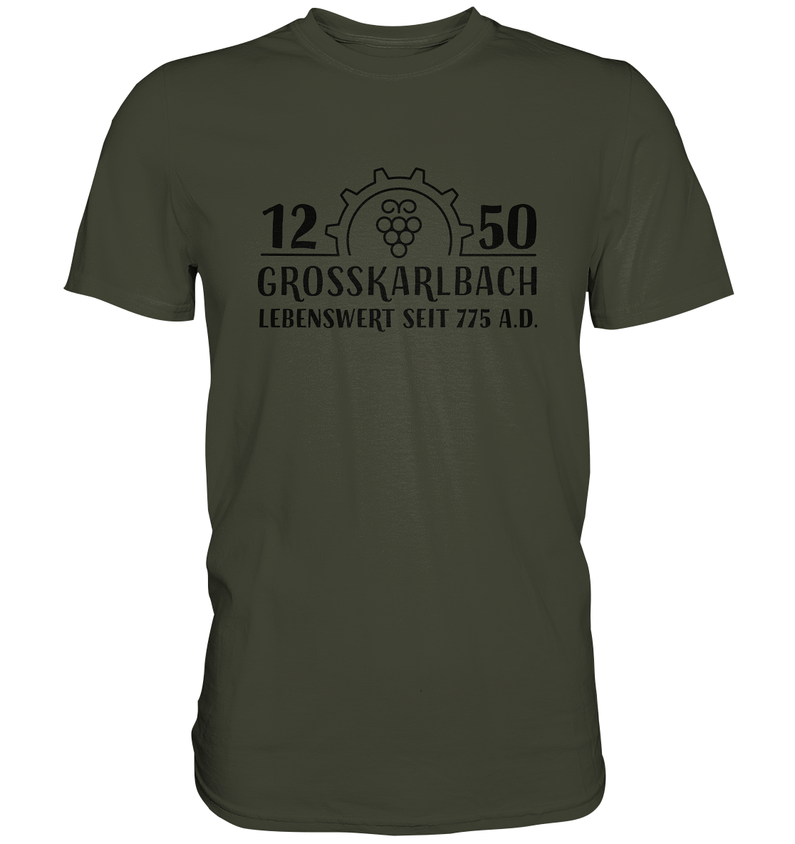 1250 Jahre Grosskarlbach Logo Schwarz  - Premium Shirt