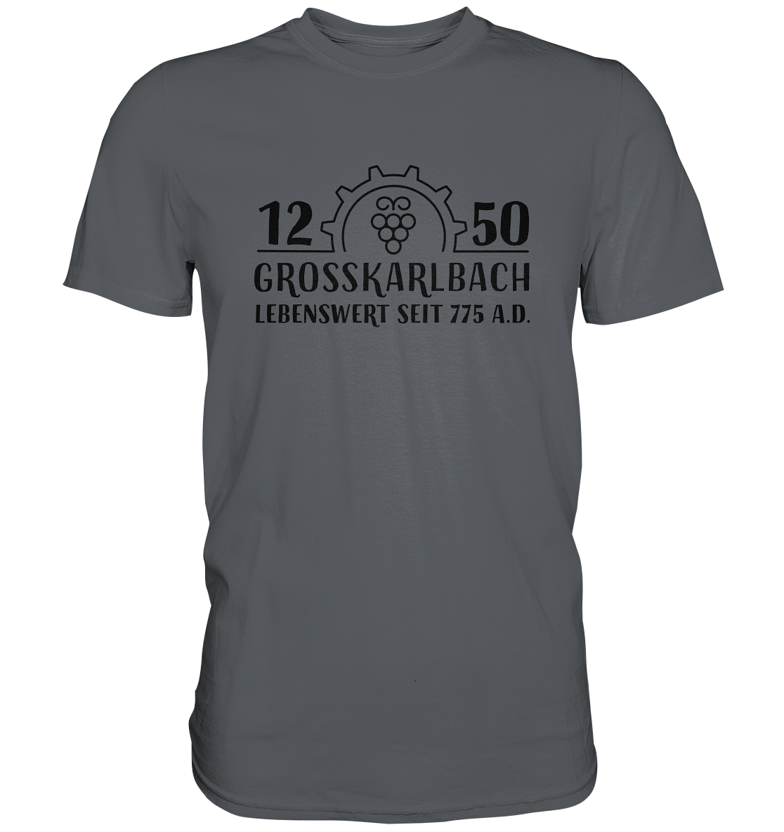 1250 Jahre Grosskarlbach Logo Schwarz  - Premium Shirt