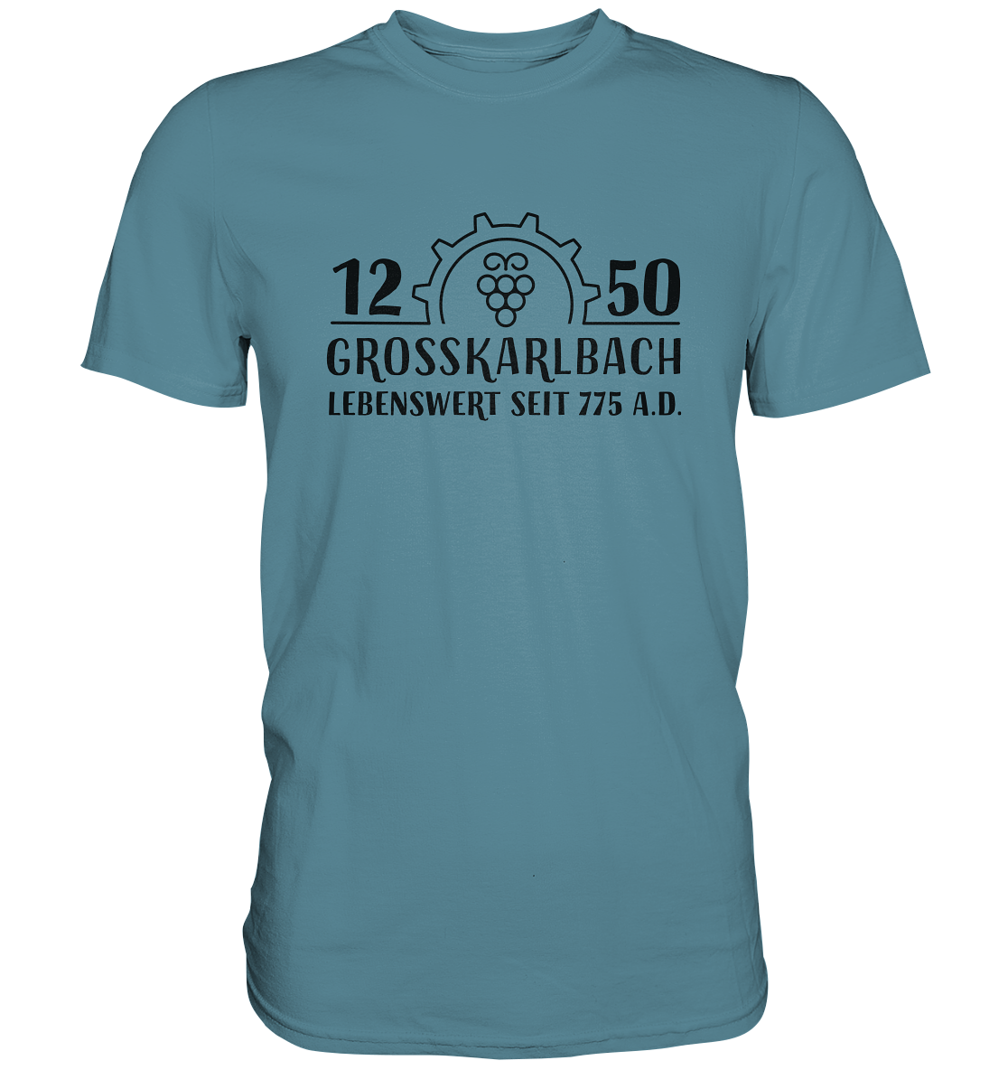 1250 Jahre Grosskarlbach Logo Schwarz  - Premium Shirt