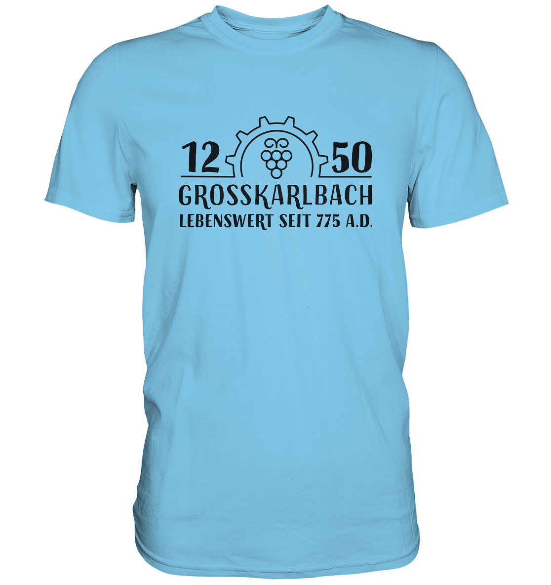 1250 Jahre Grosskarlbach Logo Schwarz  - Premium Shirt