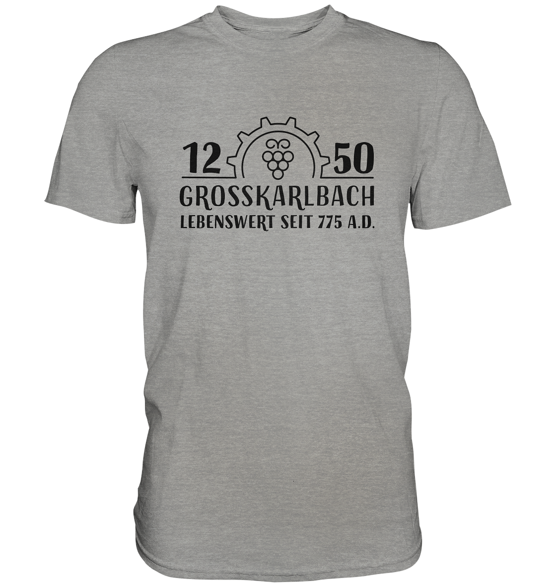 1250 Jahre Grosskarlbach Logo Schwarz  - Premium Shirt