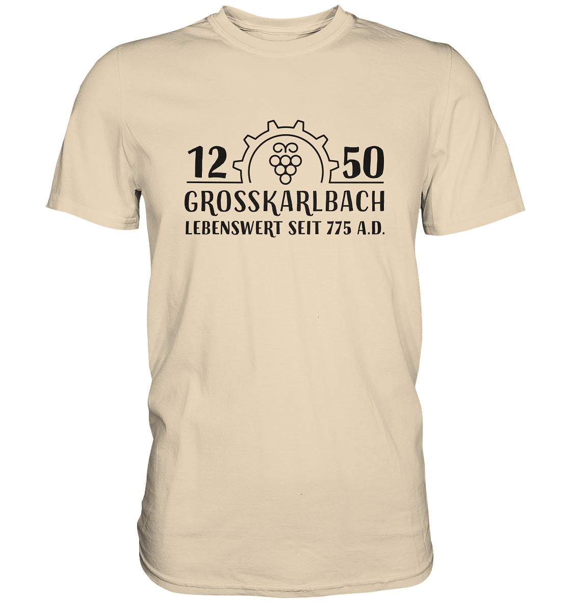 1250 Jahre Grosskarlbach Logo Schwarz  - Premium Shirt