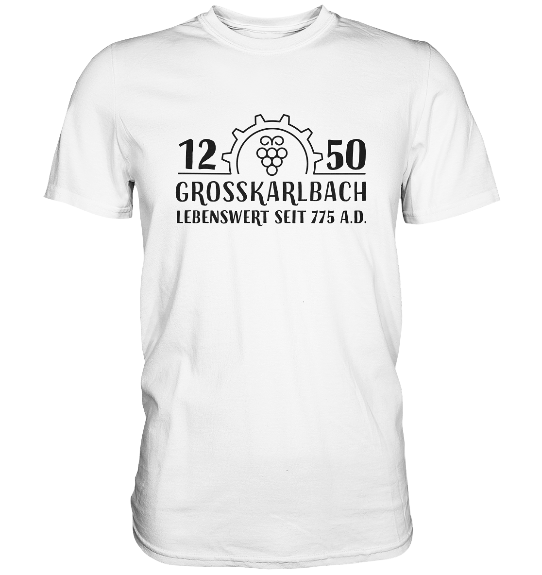 1250 Jahre Grosskarlbach Logo Schwarz  - Premium Shirt