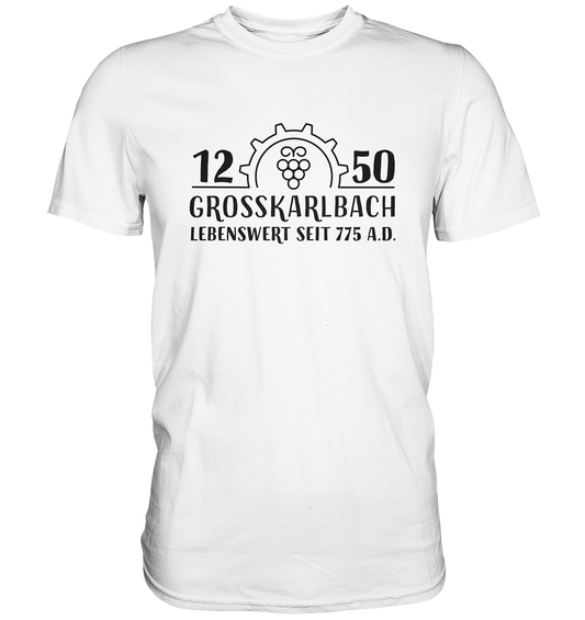 1250 Jahre Grosskarlbach Logo Schwarz  - Premium Shirt